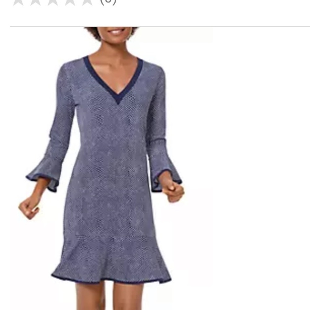 MICHAEL KORS
Womens Stretch Printed Bell Sleeve V Neck Short Shift Dress M
